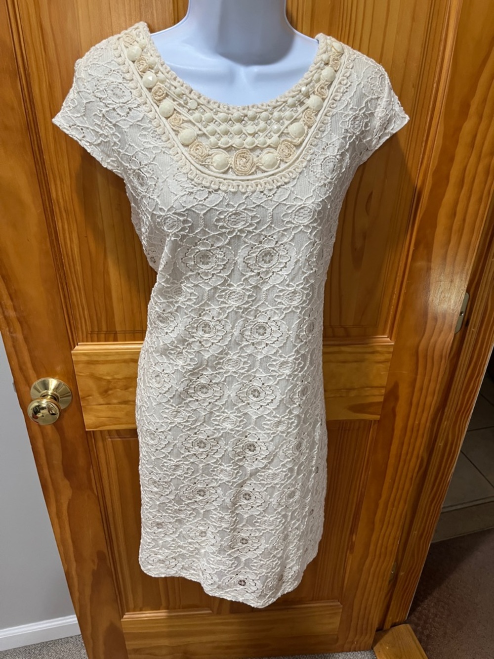 Studio I Lace Dress with Embellished Yoke